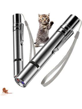 Interactive Cat Toy Set - USB Rechargeable Light Pointer, 3 Modes, Fast Charge